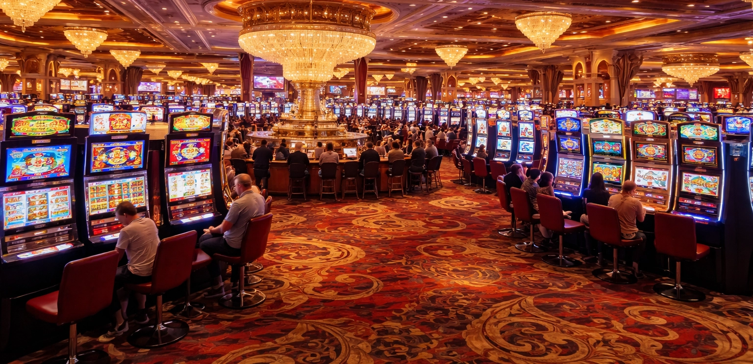 a busy las vegas casino floor